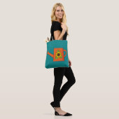Orangefarbene Wasserdose mit Sonnenblumen Tasche (Am Model)