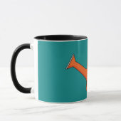 Orangefarbene Wasserdose mit Sonnenblumen Tasse (Links)