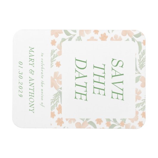 Orangefarbene Wasserfarbe Speichern Sie das Datums Magnet (Horizontal)