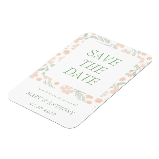 Orangefarbene Wasserfarbe Speichern Sie das Datums Magnet (Linke Seite)