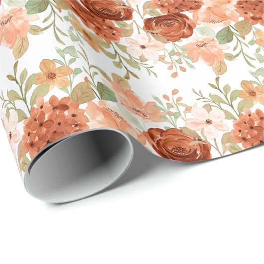 Orangefarbene Wasserfarben Geschenkpapier (Rolleneckpunkt)