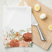 Orangefarbene Wasserfarben Geschirrtuch (Viertel Falte)