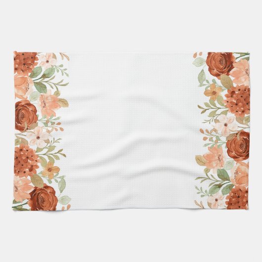 Orangefarbene Wasserfarben Geschirrtuch (Horizontal)