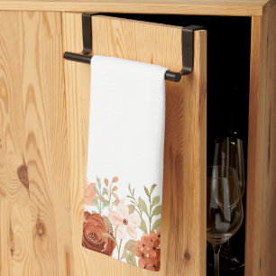 Orangefarbene Wasserfarben Geschirrtuch