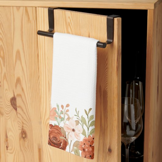 Orangefarbene Wasserfarben Geschirrtuch (Drittel gefaltet)