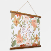 Orangefarbene Wasserfarben Wandteppich Mit Holzrahmen (Gewinkelt)