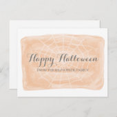 Orangefarbene Wasserfarben-WebHalloween-Postkarte Postkarte (Vorne/Hinten)