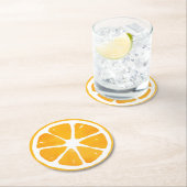 Orangefarbene Wasseroberfläche Runder Pappuntersetzer (Vor Ort)