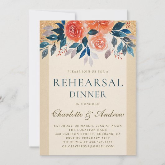 Orangefarbene Wasserpfeife Frische Pasta machen Pr Einladung (Vorderseite)