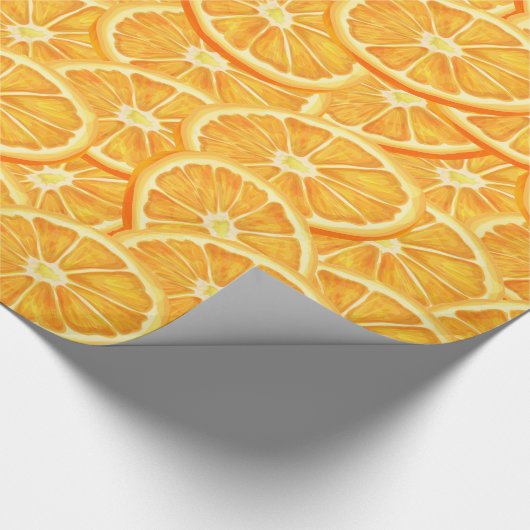 Orangefarbene Wasserscheiben Geschenkpapier (Ecke)