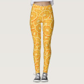 Orangefarbene Wasserscheiben Leggings (Vorderseite)