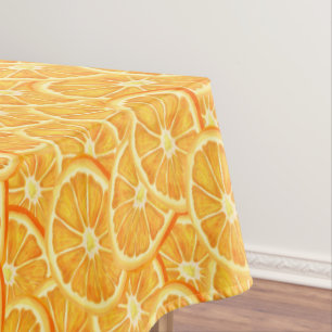 Orangefarbene Wasserscheiben Tischdecke