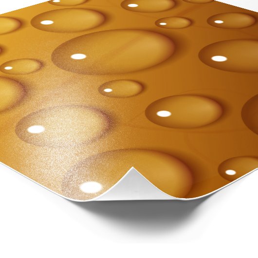 Orangefarbene Wassertropfengewebe Fotodruck (Ecke)