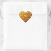 Orangefarbene Wassertropfengewebe Herz-Aufkleber (Tasche)