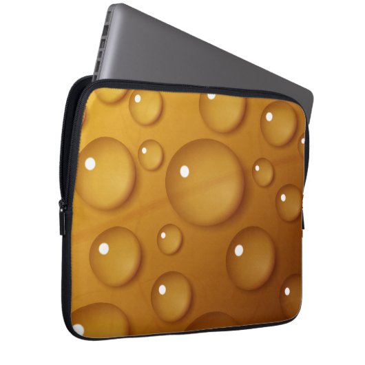 Orangefarbene Wassertropfengewebe Laptopschutzhülle (Vorne Rechts)