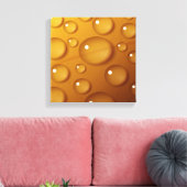 Orangefarbene Wassertropfengewebe Leinwanddruck (Insitu (Wohnzimmer))