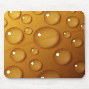 Orangefarbene Wassertropfengewebe Mousepad