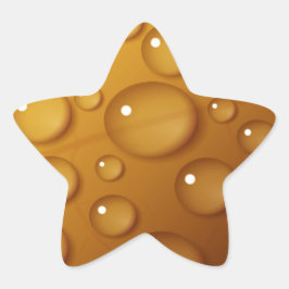 Orangefarbene Wassertropfengewebe Stern-Aufkleber
