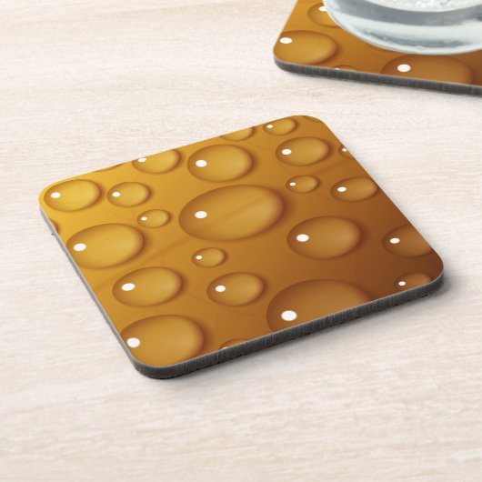 Orangefarbene Wassertropfengewebe Untersetzer (Linke Seite)