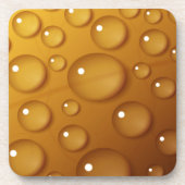 Orangefarbene Wassertropfengewebe Untersetzer (Vorderseite)