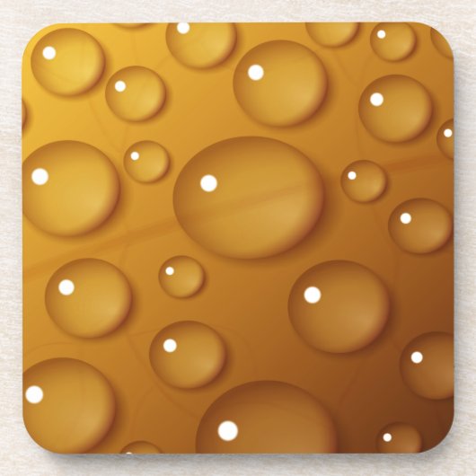 Orangefarbene Wassertropfengewebe Untersetzer (Vorderseite)