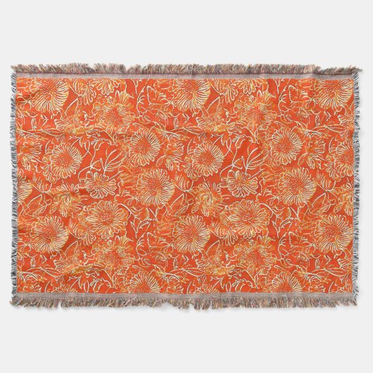 Orangefarbene weiche Blume Decke (Vorderseite)