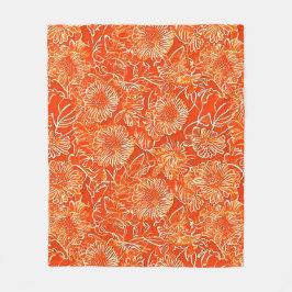 Orangefarbene weiche Blume Fleecedecke