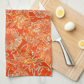 Orangefarbene weiche Blume Geschirrtuch (Viertel Falte)