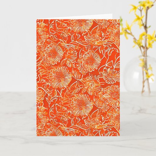 Orangefarbene weiche Blume Karte (Gelbe Blume)