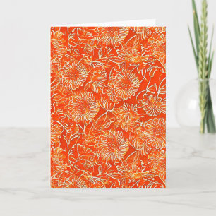 Orangefarbene weiche Blume Karte