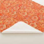 Orangefarbene weiche Blume Sherpadecke (3/4)