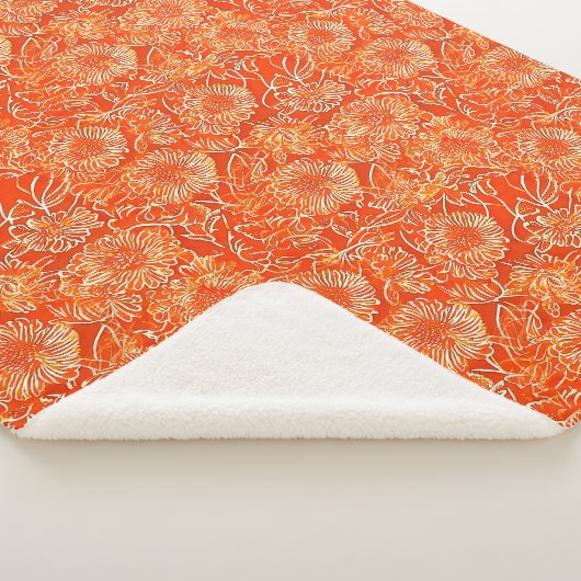 Orangefarbene weiche Blume Sherpadecke (3/4)