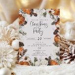Orangefarbene Weihnachtsfeiertage Party Einladung<br><div class="desc">Rustikale Watercolor gewürzt orange botanischen Rahmen,  Weihnachten Party Einladung. Chic Typografie-Design mit rustikal orangefarbenem Untergrund.</div>