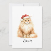 Orangefarbene Weihnachtsmannmütze Feiertagskarte (Vorderseite)