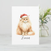 Orangefarbene Weihnachtsmannmütze Feiertagskarte (Stehend Vorderseite)