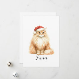 Orangefarbene Weihnachtsmannmütze Feiertagskarte