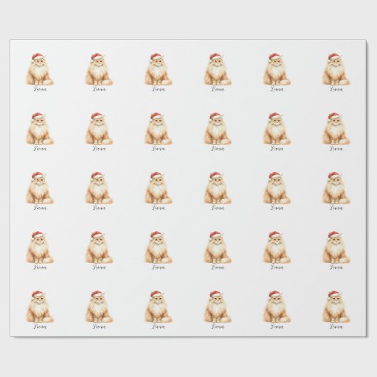 Orangefarbene Weihnachtsmannmütze Geschenkpapier (Flach)