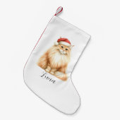 Orangefarbene Weihnachtsmannmütze Strumpf Kleiner Weihnachtsstrumpf (Vorderansicht (hängend))