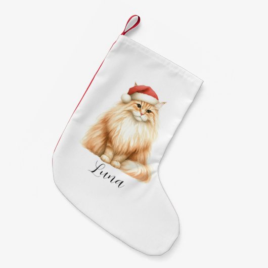 Orangefarbene Weihnachtsmannmütze Strumpf Kleiner Weihnachtsstrumpf (Vorderansicht (hängend))