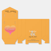 Orangefarbene weiße Gastgeschenk Hochzeit Geschenkschachtel (Ungefaltet)