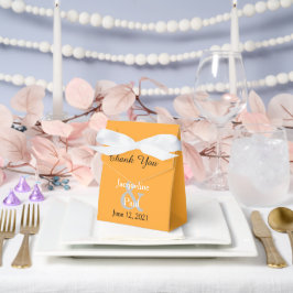 Orangefarbene weiße Gastgeschenk Hochzeit Geschenkschachtel