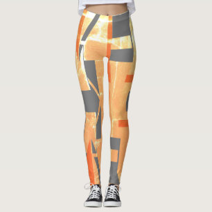 Orangefarbene, weiße Holzkohle - Aussehen des MCM Leggings