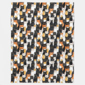 Orangefarbene weiße Katzen Fleecedecke (Vorderseite)