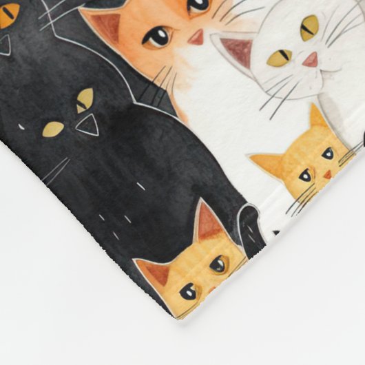 Orangefarbene weiße Katzen Fleecedecke (Ecke)