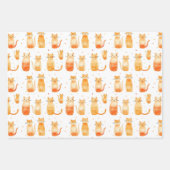 Orangefarbene weiße Katzen Mittlere Geschenktüte Geschenkpapier Set (Vorderseite 3)