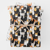 Orangefarbene weiße Katzen Mittlere Geschenktüte Geschenkpapier Set (Beispiel)