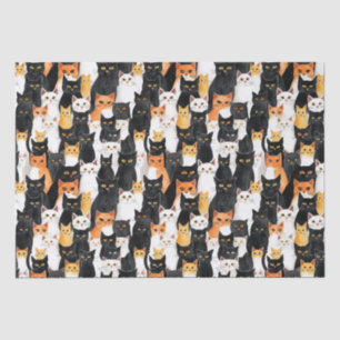 Orangefarbene weiße Katzen Seidenpapier