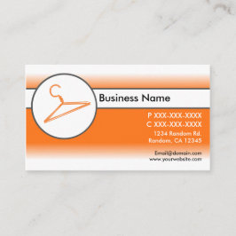 Orangefarbene weiße Kleiderbügel Visitenkarten Visitenkarte