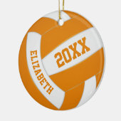 orangefarbene, weiße Mannschaft, die Volleyball-Ke Keramik Ornament (Links)