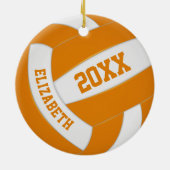 orangefarbene, weiße Mannschaft, die Volleyball-Ke Keramik Ornament (Hinten)